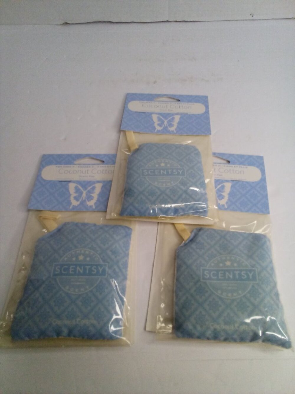 Scentsy Scent Pak Coconut Cotton Lot of 3 Perfumed Sachet